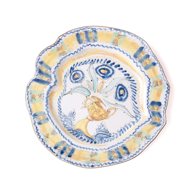 Тарелка Seletti Spanish Yellow Белый Синий Желтый Тарелка Seletti Spanish Yellow Белый Синий Желтый в Рязани | Loft Concept