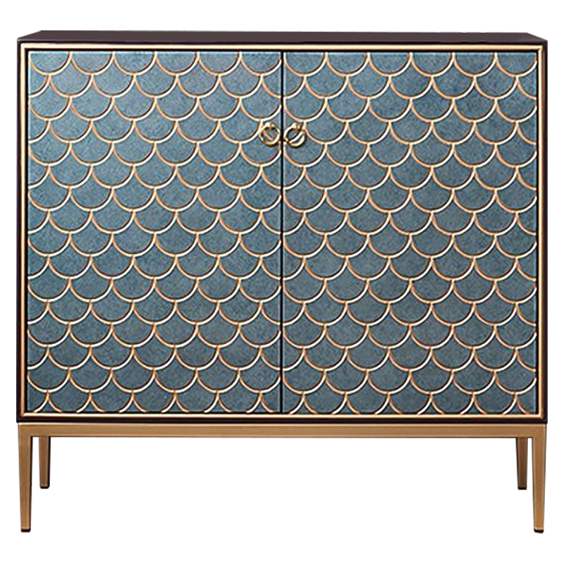 Комод с орнаментом Рыбья чешуя Cateline Scale Pattern Chest of Drawers Серый Коричневый Латунь Комод с орнаментом Рыбья чешуя Cateline Scale Pattern Chest of Drawers Серый Коричневый Латунь в Рязани | Loft Concept