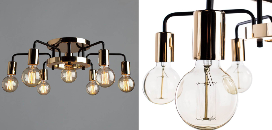 Потолочный светильник Loft Industrial Glossy Gold Ceiling Потолочный светильник Loft Industrial Glossy Gold Ceiling - Loft-Concept в Рязани