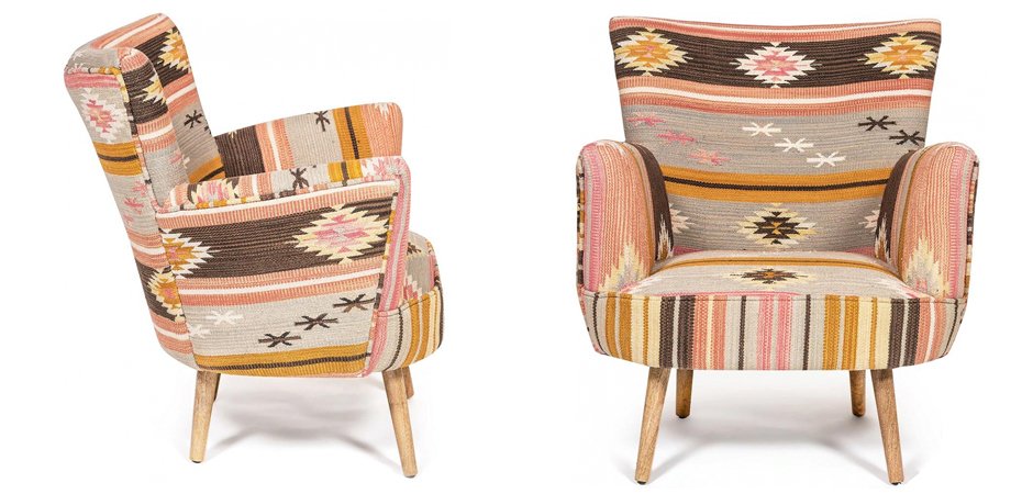 Кресло KELIM Pattern Brown Chair II Кресло KELIM Pattern Brown Chair II - Loft-Concept в Рязани