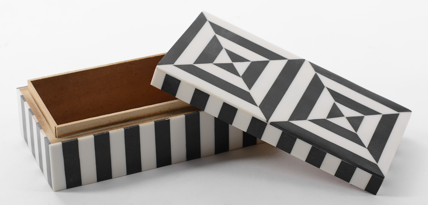Шкатулка Squares Bone Inlay Box - фото