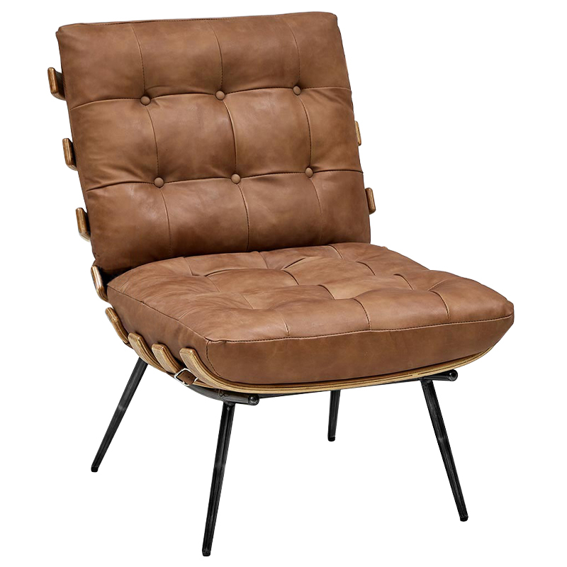 Кресло Philbert Chair brown leather Коричневый Кресло Philbert Chair brown leather Коричневый в Рязани | Loft Concept