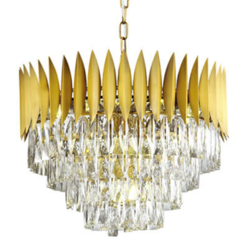 Люстра KEBO KING CHANDELIER four cascades D 55 Латунь Прозрачное Стекло Люстра KEBO KING CHANDELIER four cascades D 55 Латунь Прозрачное Стекло в Рязани | Loft Concept