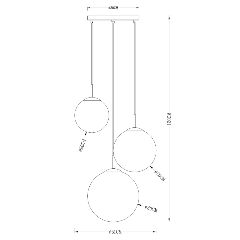 Люстра Ball Sunrise Pendant lamp smok 3 плафона Люстра Ball Sunrise Pendant lamp smok 3 плафона в Рязани