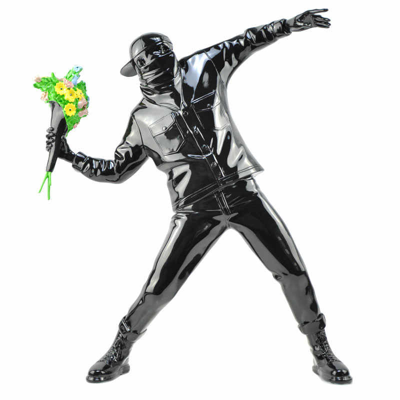Статуэтка Banksy Flower Thrower Black Черный Статуэтка Banksy Flower Thrower Black Черный в Рязани | Loft Concept