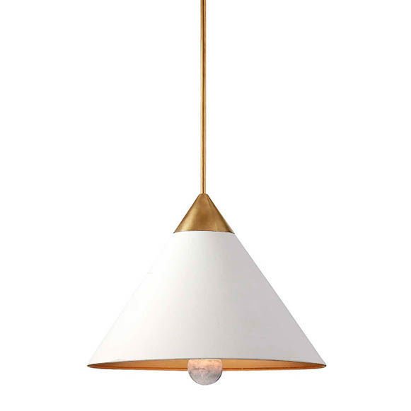 Подвесной светильник Cleo Pendant Brass & White Латунь Белый Подвесной светильник Cleo Pendant Brass & White Латунь Белый в Рязани | Loft Concept
