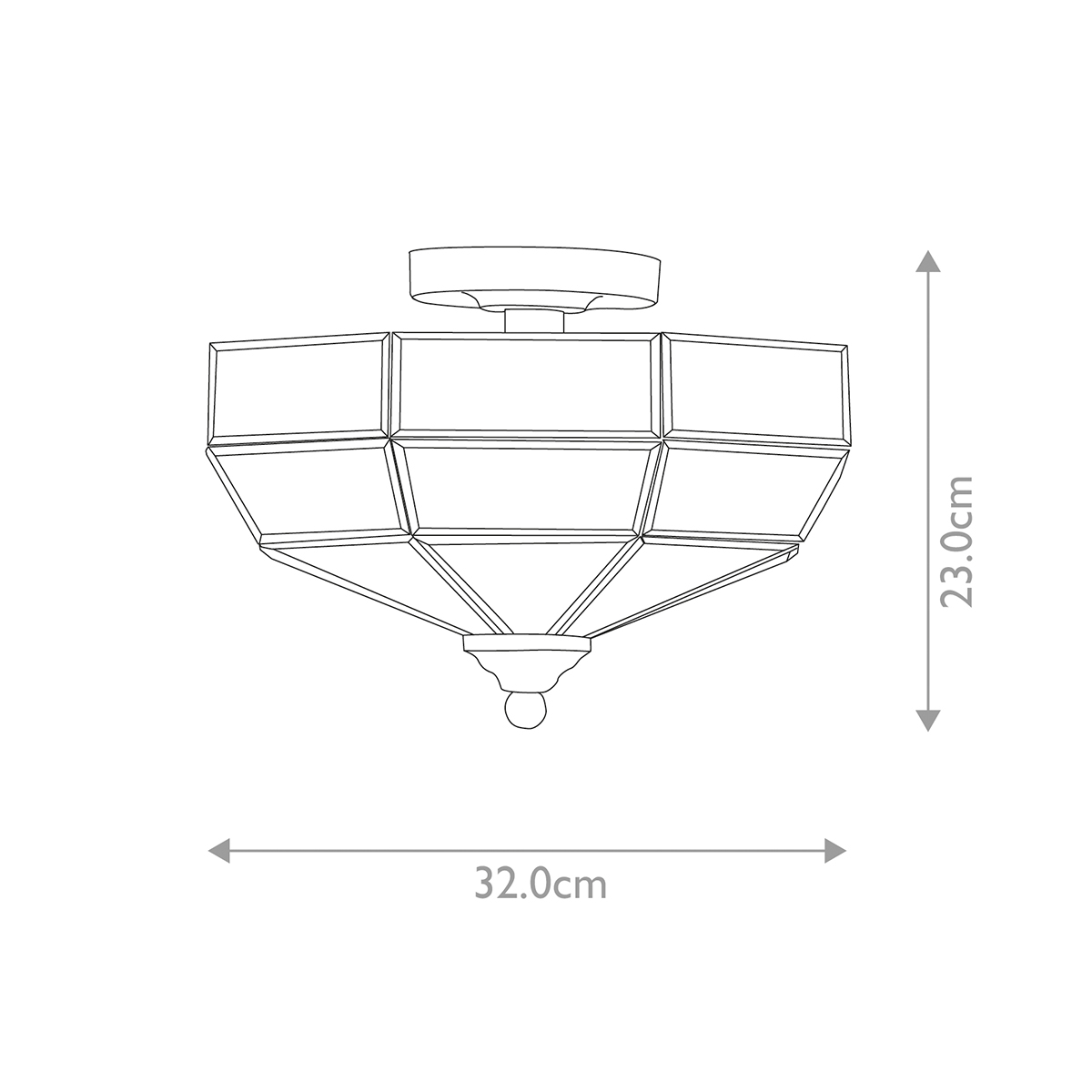 Потолочный светильник шестигранной формы с прозрачными стеклянным плафоном Elstead Lighting в Рязани