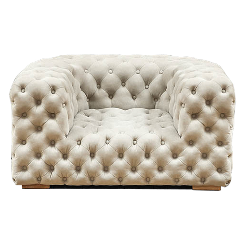 Кресло Soho Tufted Milk Armchair Молочный Кресло Soho Tufted Milk Armchair Молочный в Рязани | Loft Concept