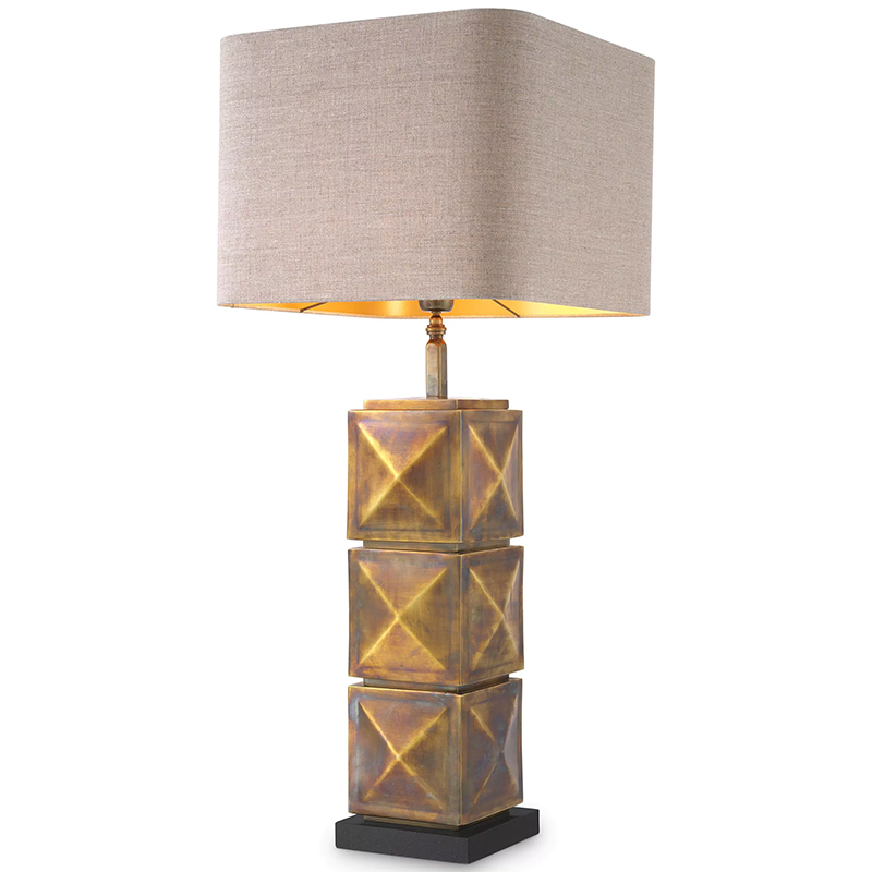 Настольная лампа Eichholtz Table Lamp Carlo Brass Бежево-серый Винтажная латунь Настольная лампа Eichholtz Table Lamp Carlo Brass Бежево-серый Винтажная латунь в Рязани | Loft Concept