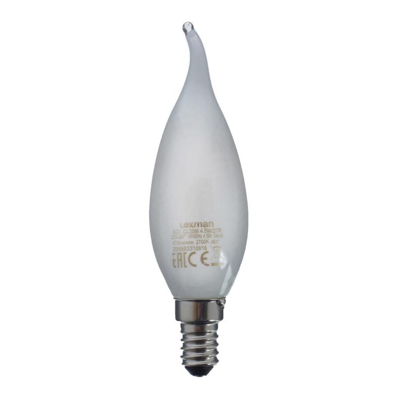 Белая матовая Свеча LED E14 4.5 W Белый Белая матовая Свеча LED E14 4.5 W Белый в Рязани | Loft Concept