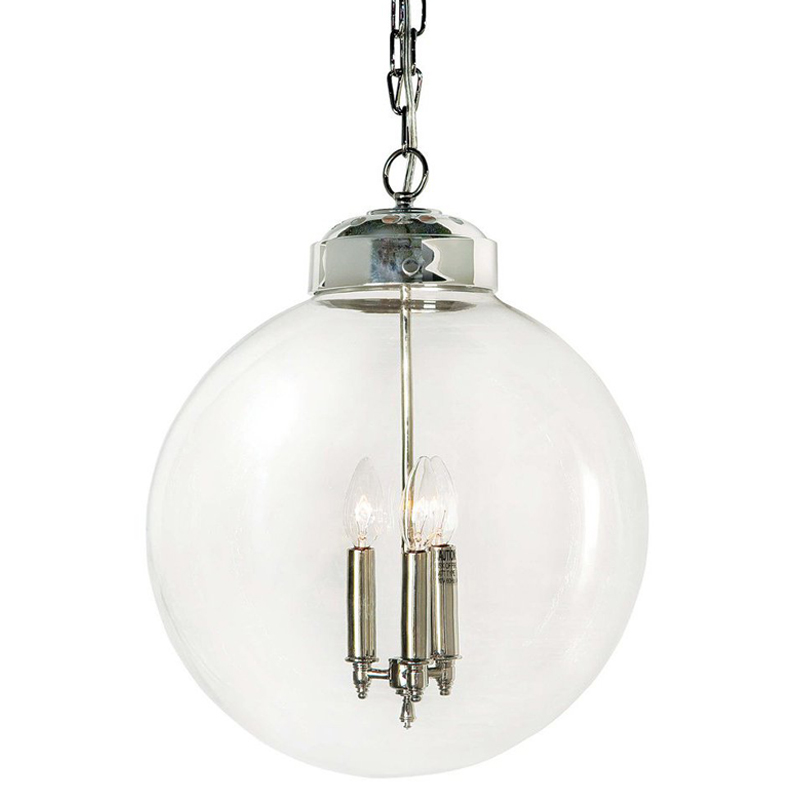 Подвесной светильник Conor Globe Hanging lamp Silver Серебряный Прозрачный (Transparent) Подвесной светильник Conor Globe Hanging lamp Silver Серебряный Прозрачный (Transparent) в Рязани | Loft Concept