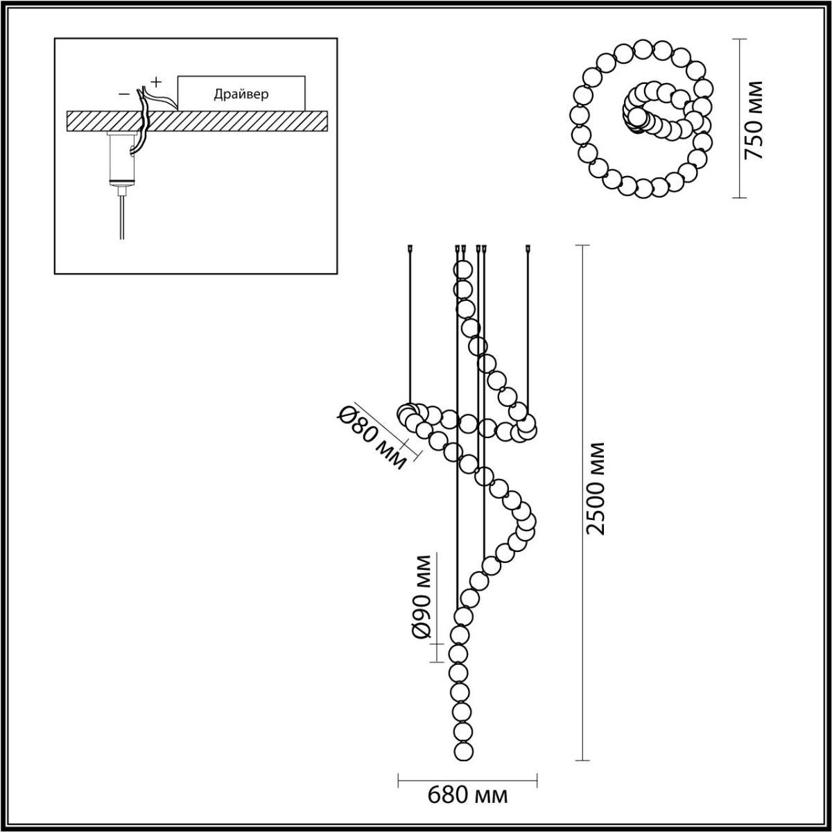 Большая светодиодная люстра Crystal Globule Spiral Золото Большая светодиодная люстра Crystal Globule Spiral Золото в Рязани