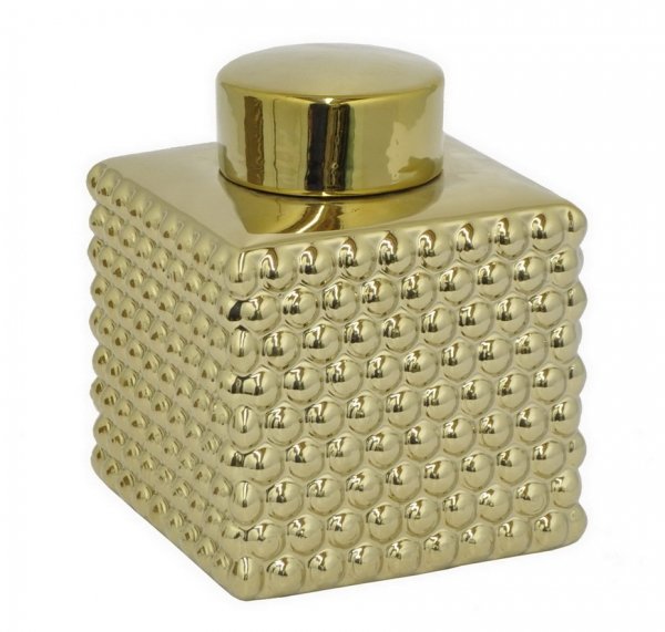 Сосуд с крышкой Chaplet Gold Small Золотой Сосуд с крышкой Chaplet Gold Small Золотой в Рязани | Loft Concept