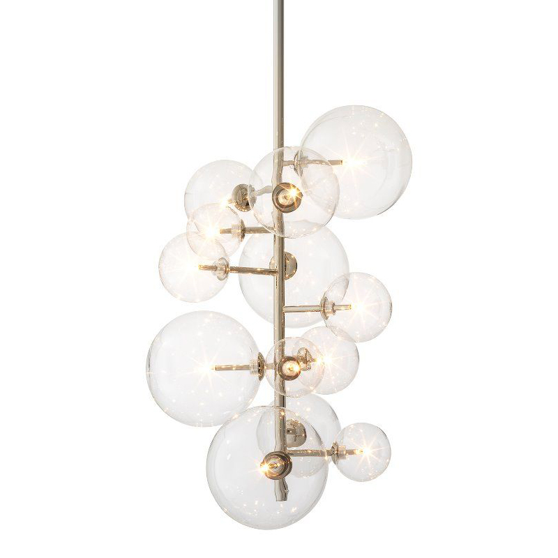 Люстра Eichholtz Chandelier Ezra Nickel Никель Прозрачный Люстра Eichholtz Chandelier Ezra Nickel Никель Прозрачный в Рязани | Loft Concept