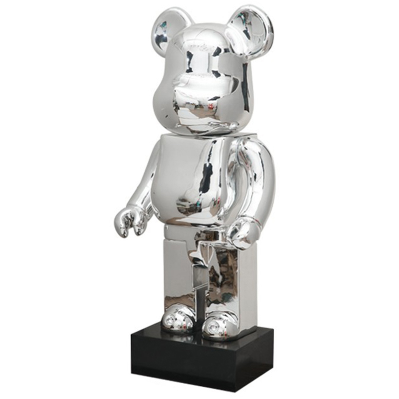 Статуэтка Bearbrick Silver on stand Серебряный Статуэтка Bearbrick Silver on stand Серебряный в Рязани | Loft Concept