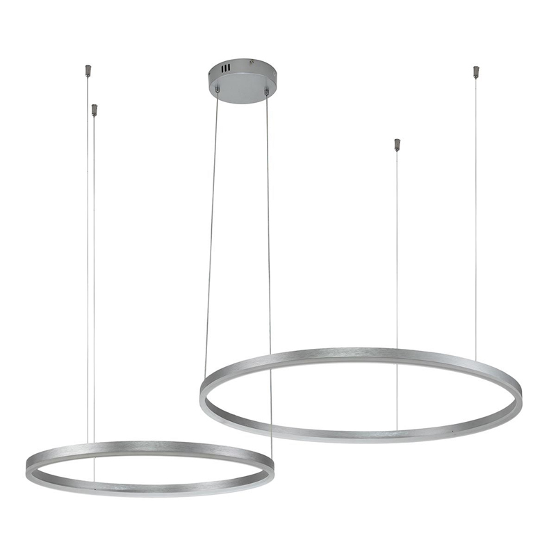 Подвесной светильник Neo Circles Double Silver Серебряный Подвесной светильник Neo Circles Double Silver Серебряный в Рязани | Loft Concept