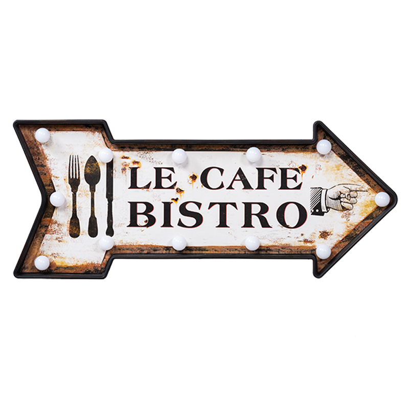 Аксессуар на стену Le cafe bistro Белый Коричневый винтаж Аксессуар на стену Le cafe bistro Белый Коричневый винтаж в Рязани | Loft Concept