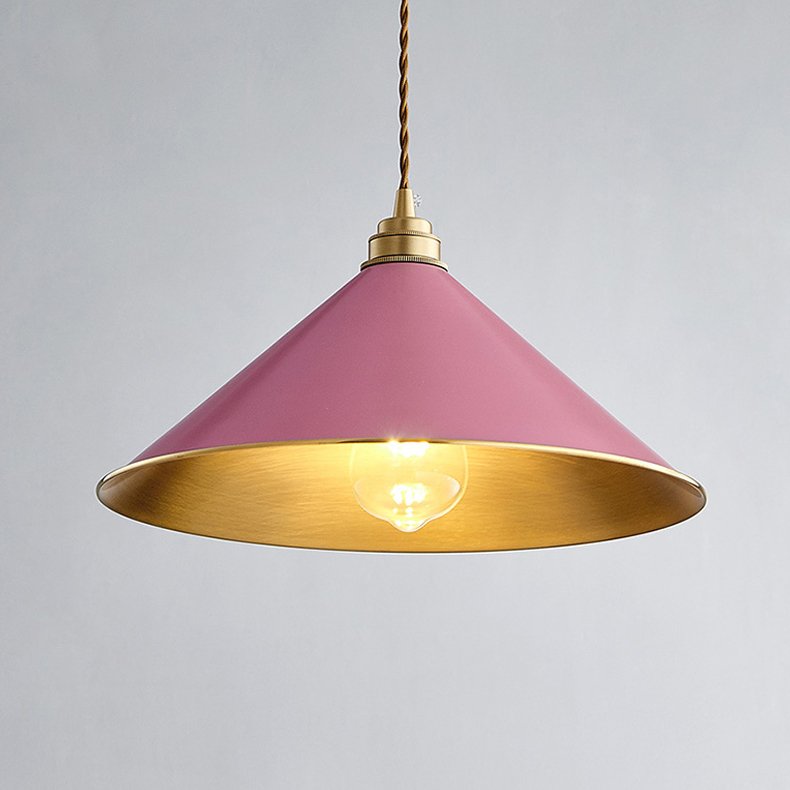 Подвесной светильник Cone Factory filament Pink Розовый пастельный Латунь Подвесной светильник Cone Factory filament Pink Розовый пастельный Латунь в Рязани | Loft Concept