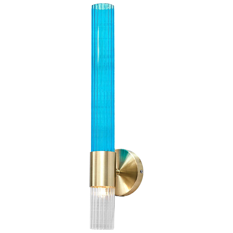 Бра Lucia Tube Sconce Прозрачный Глянцевое золото Голубой Бра Lucia Tube Sconce Прозрачный Глянцевое золото Голубой в Рязани | Loft Concept