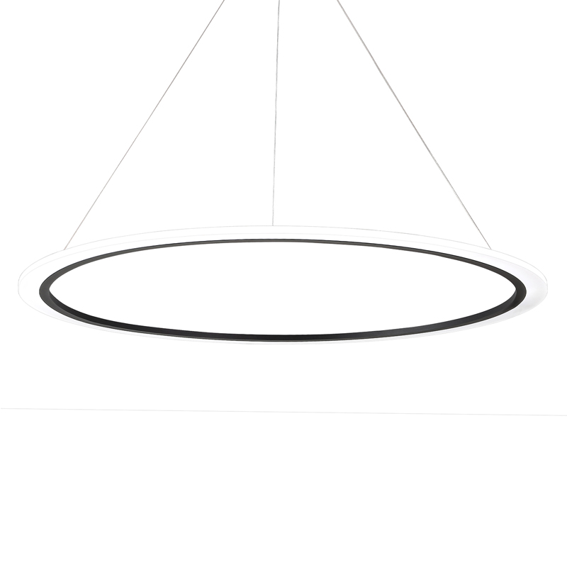 Люстра подвесная светодиодная кольцевая черного цвета Ring Horizontal Черный Белый Люстра подвесная светодиодная кольцевая черного цвета Ring Horizontal Черный Белый в Рязани | Loft Concept