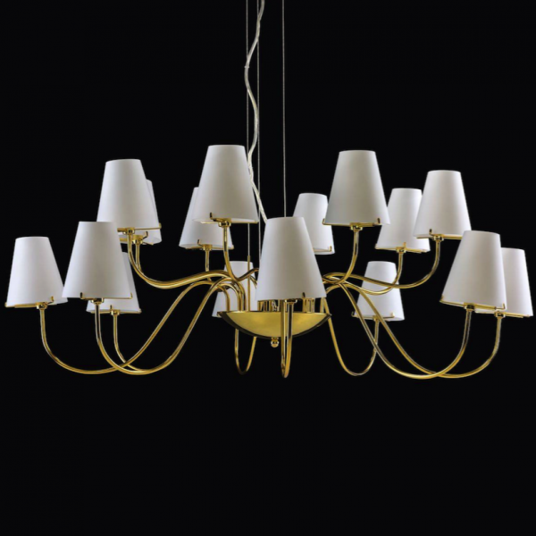 Люстра Imperial Chandelier 16 Глянцевое золото Белый Люстра Imperial Chandelier 16 Глянцевое золото Белый в Рязани | Loft Concept