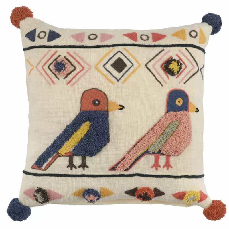 Чехол на подушку Ethnic mix Birds Мульти Чехол на подушку Ethnic mix Birds Мульти в Рязани | Loft Concept