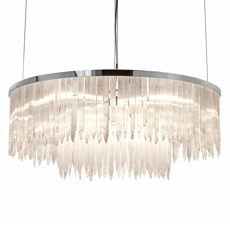 Люстра LAMP SELENITE MINI Nickel Oval Прозрачный белый Никель Люстра LAMP SELENITE MINI Nickel Oval Прозрачный белый Никель в Рязани | Loft Concept