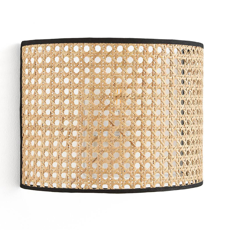 Бра Ottar Wicker Rattan beige black Бежевый Черный Бра Ottar Wicker Rattan beige black Бежевый Черный в Рязани | Loft Concept