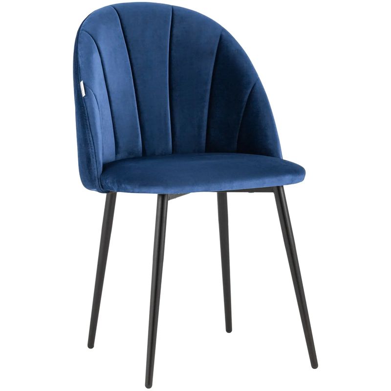 Стул Balsari S Chair Синий Велюр Синий Черный Стул Balsari S Chair Синий Велюр Синий Черный в Рязани | Loft Concept