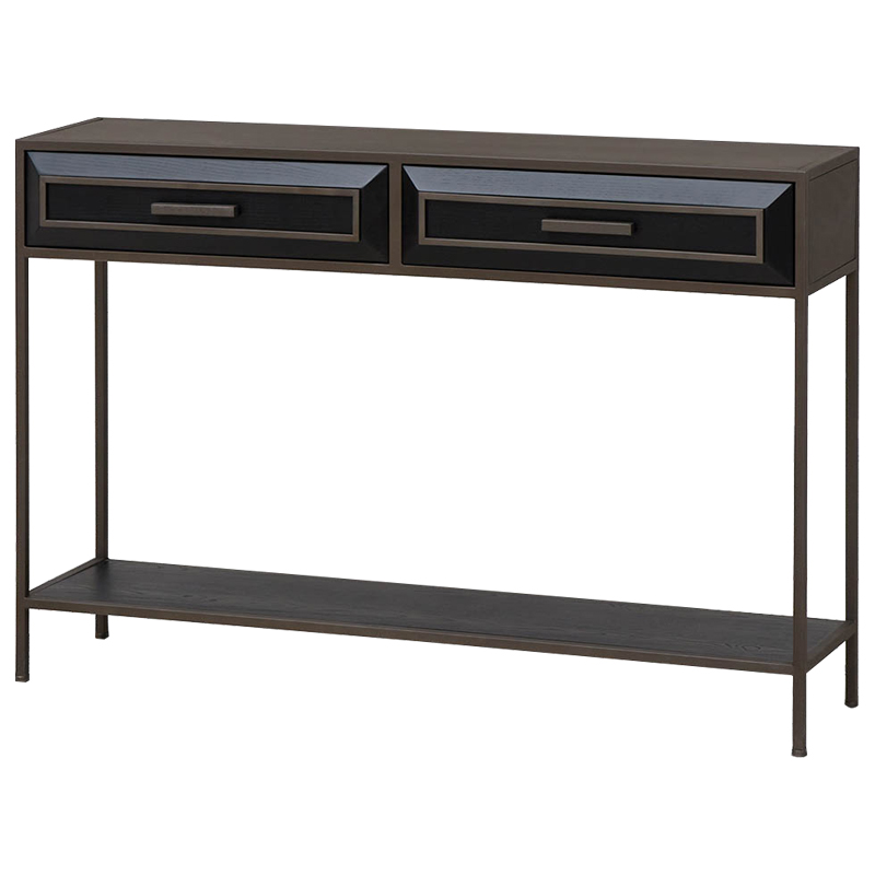 Консоль с выдвижными ящиками Leclair Console Table Черный Коричневый Консоль с выдвижными ящиками Leclair Console Table Черный Коричневый в Рязани | Loft Concept