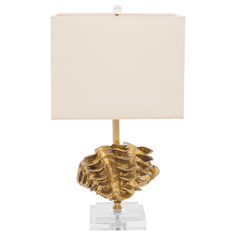 Настольная лампа Golden Shell Table Lamp с абажуром Белый Золотой Прозрачный Бежевый Настольная лампа Golden Shell Table Lamp с абажуром Белый Золотой Прозрачный Бежевый в Рязани | Loft Concept
