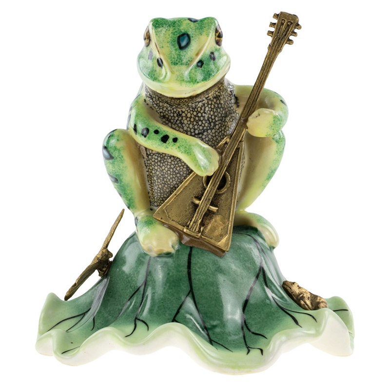 Статуэтка Frog and Balalaika Зеленый Золотой в Рязани | Loft Concept 