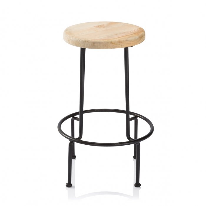 Барный стул Industrial Iron Linden Bar Stool Древесина Черный Барный стул Industrial Iron Linden Bar Stool Древесина Черный в Рязани | Loft Concept