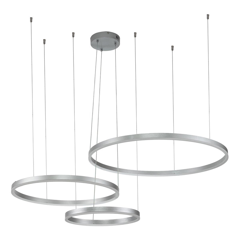 Подвесной светильник Neo Circles Triple Silver Серебряный Подвесной светильник Neo Circles Triple Silver Серебряный в Рязани | Loft Concept