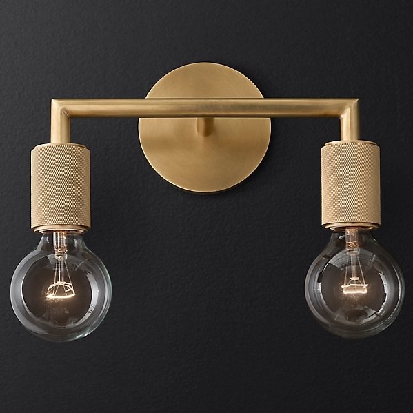 Бра RH Utilitaire Double Sconce Brass Латунь Бра RH Utilitaire Double Sconce Brass Латунь в Рязани | Loft Concept