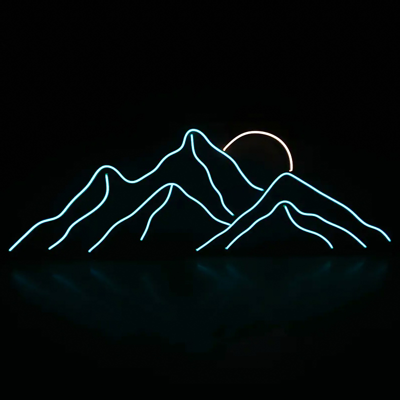 Неоновая настенная лампа Mountains Neon Wall Lamp Прозрачный Бирюзовый Оранжевый Неоновая настенная лампа Mountains Neon Wall Lamp Прозрачный Бирюзовый Оранжевый в Рязани | Loft Concept
