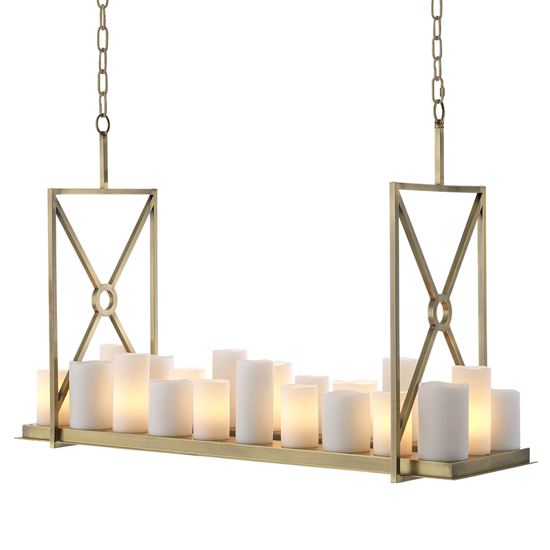 Люстра Eichholtz Chandelier Commodore Латунь Белый Прозрачное Стекло в Рязани | Loft Concept 