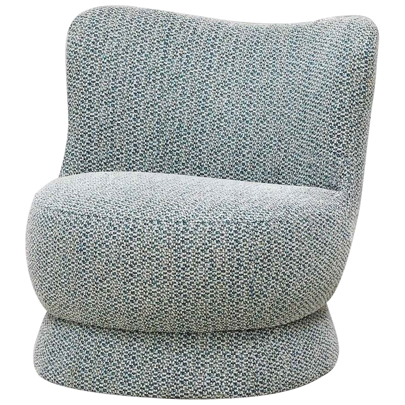 Дизайнерское мягкое кресло без подлокотников в голубой пестрой обивке Roux Armchair Голубой Дизайнерское мягкое кресло без подлокотников в голубой пестрой обивке Roux Armchair Голубой в Рязани | Loft Concept