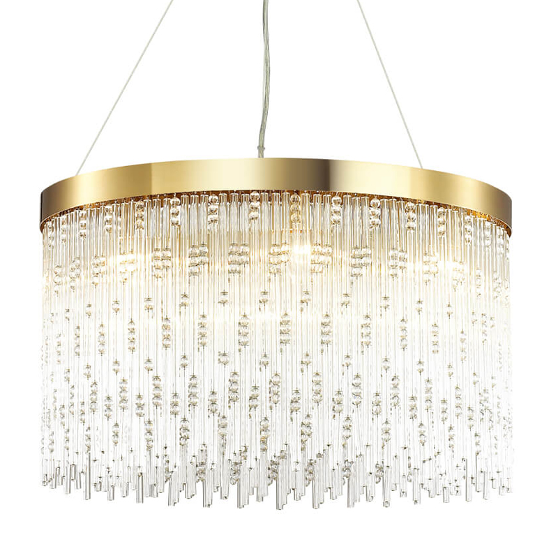 Люстра Hailstorm Rain Kerri Chandelier gold 60 Прозрачный (Transparent) Золотой в Рязани | Loft Concept 
