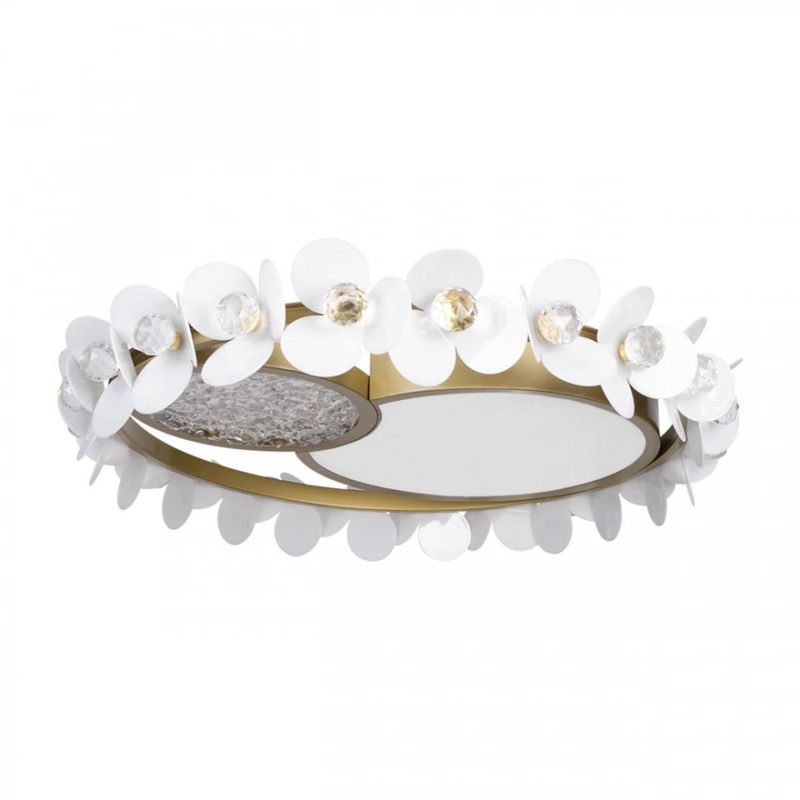 Потолочный светильник Белые Цветы White Flowers Ceiling lamp D 56 Белый Золотой Потолочный светильник Белые Цветы White Flowers Ceiling lamp D 56 Белый Золотой в Рязани | Loft Concept