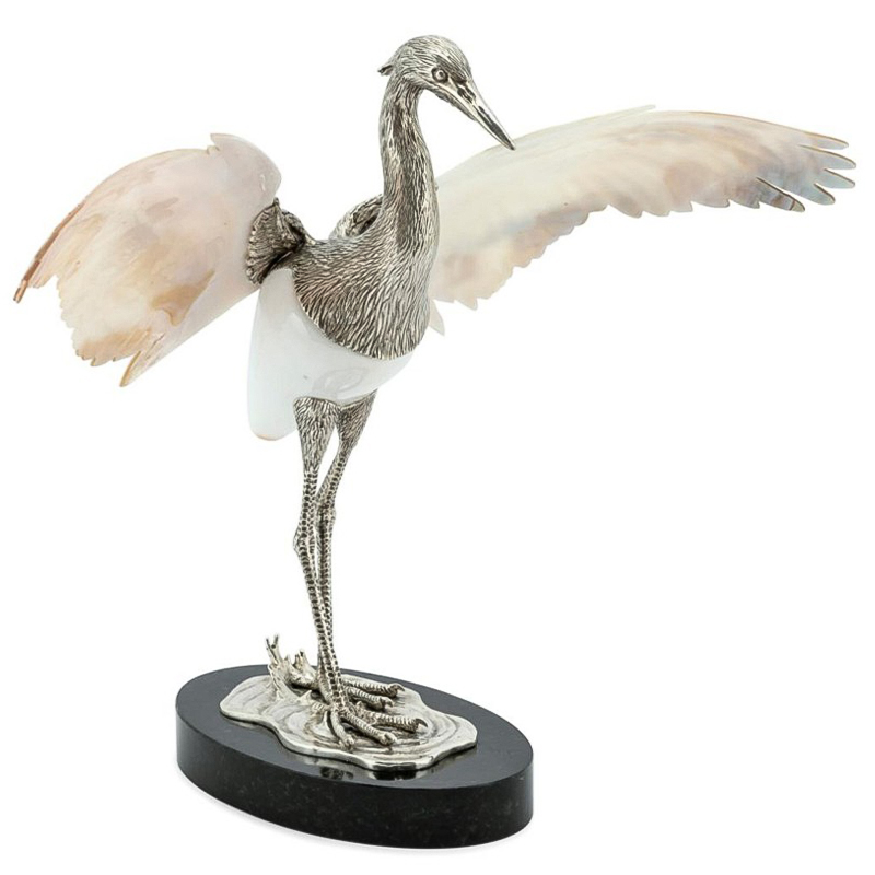Статуэтка Abhika Heron Shell Wings Белый перламутровый Перламутровый Серебряный Черный Статуэтка Abhika Heron Shell Wings Белый перламутровый Перламутровый Серебряный Черный в Рязани | Loft Concept