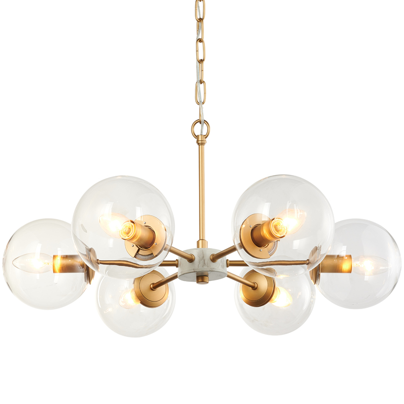 Люстра Monique Chandelier 65 Золотой Белый Прозрачный Люстра Monique Chandelier 65 Золотой Белый Прозрачный в Рязани | Loft Concept