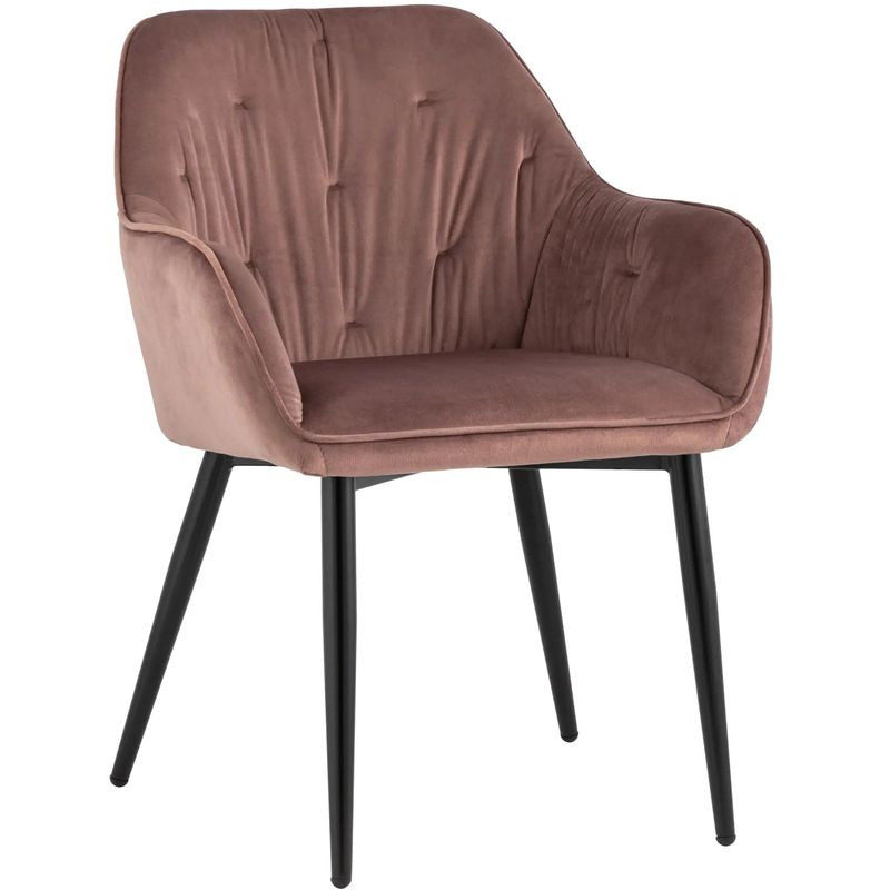 Стул CHANTAL Chair капитоне Пыльно-Розовый Велюр Розовый пастельный Черный Стул CHANTAL Chair капитоне Пыльно-Розовый Велюр Розовый пастельный Черный в Рязани | Loft Concept