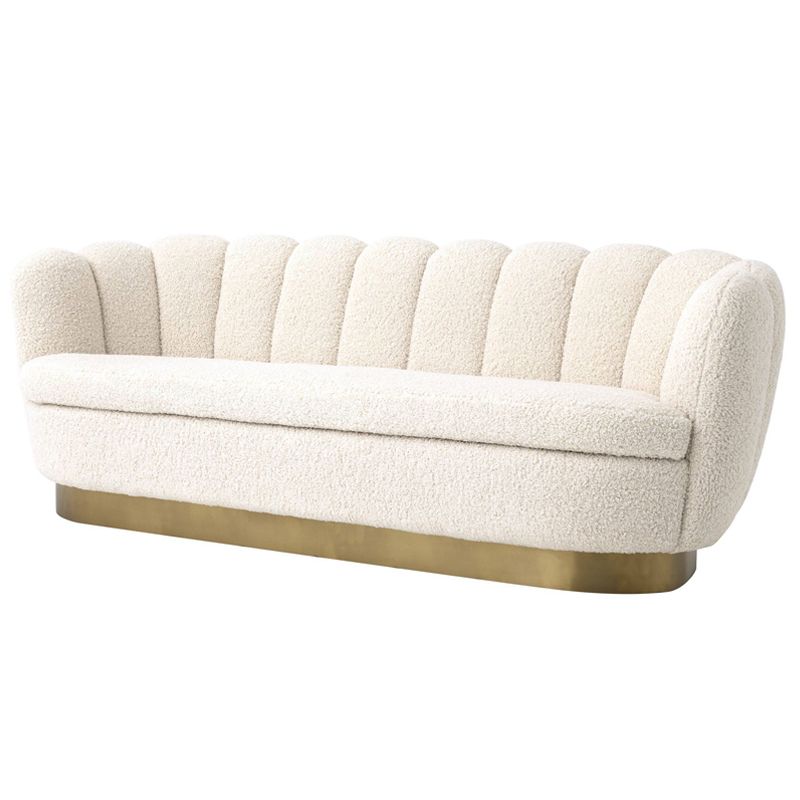 Диван Eichholtz Sofa Mirage faux shearling Белый Латунь Диван Eichholtz Sofa Mirage faux shearling Белый Латунь в Рязани | Loft Concept