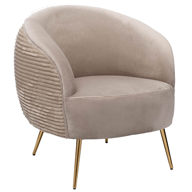 Кресло Ffion Armchair Бежево-серый Золотой Кресло Ffion Armchair Бежево-серый Золотой в Рязани | Loft Concept