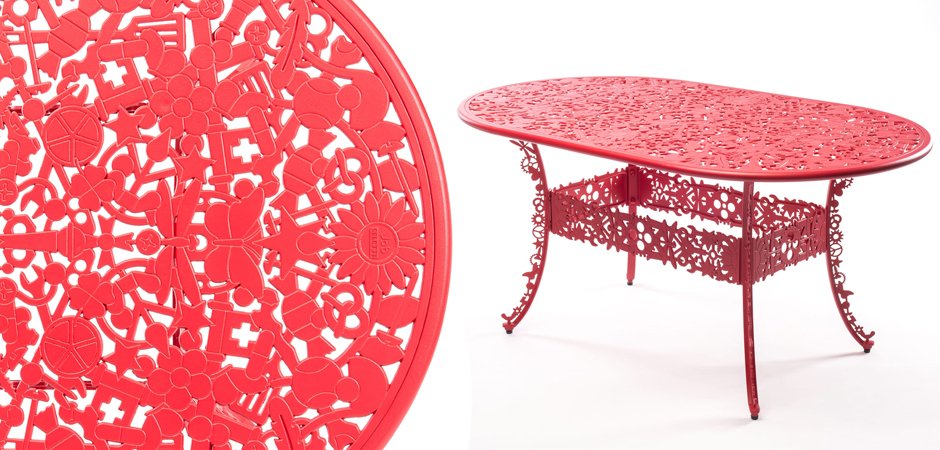 Обеденный стол Industry Collection ALUMINIUM OVAL TABLE – RED Обеденный стол Industry Collection ALUMINIUM OVAL TABLE – RED - Loft-Concept в Рязани