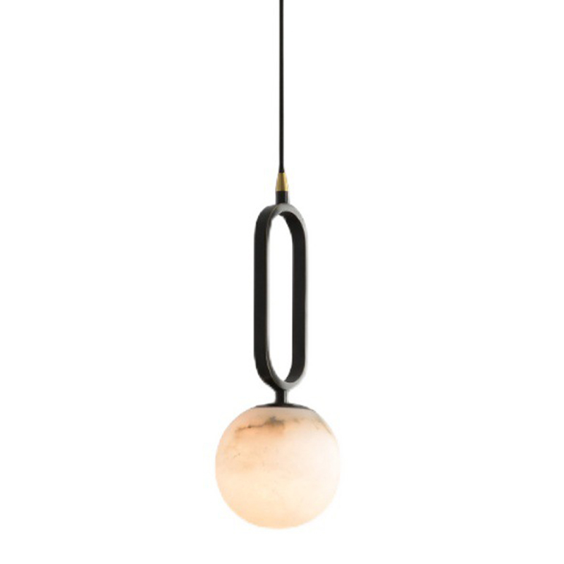 Подвесной светильник Reine Marble Hanging Lamp Черный Белый Мрамор Bianco Латунь Подвесной светильник Reine Marble Hanging Lamp Черный Белый Мрамор Bianco Латунь в Рязани | Loft Concept