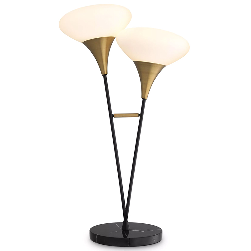 Настольная лампа Eichholtz Table Lamp Duco Белый Черный Латунь Черный Мрамор Nero Настольная лампа Eichholtz Table Lamp Duco Белый Черный Латунь Черный Мрамор Nero в Рязани | Loft Concept