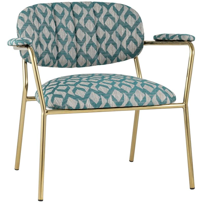 Полукресло Singer Chair Голубой Орнамент Голубой пастельный Золотой в Рязани | Loft Concept 