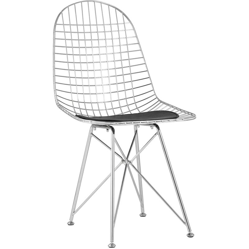 Стул Bertoia S Chair Хромированный Металл Хром Черный в Рязани | Loft Concept 